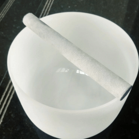 White Frosted Crystal Quartz Singing Bowl