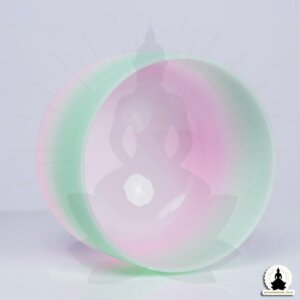 mysingingbowl - Pink and Pastel Green Frosted Crystal Singing Bowl Quartz (3)