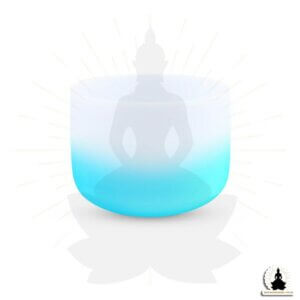 mysingingbowl - coloured crystal singing bowl - blue frosted
