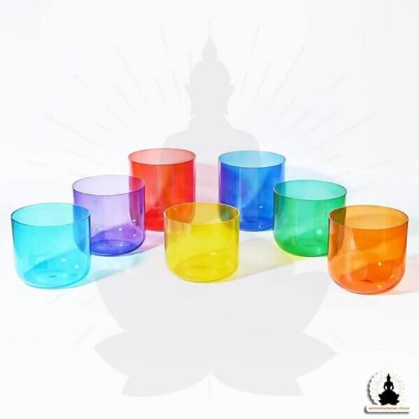 mysingingbowl - clear coloured crystal singing bowls - complete set 7inch (3)