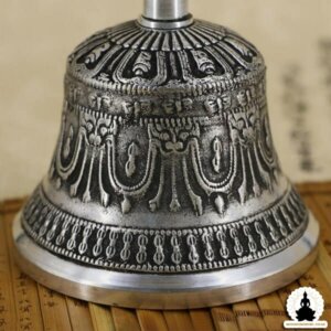 mysingingbowl - Tibetan Silver Ceremonial Bell with Dorje – 3 Sizes available (4)