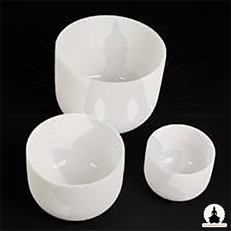 Frosted white crystal bowl - My Singing Bowl