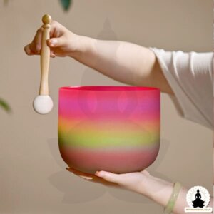 Colored Crystal Singing Bowl - Rainbow - 20 cm - Note and Frequency to choose from (1)
