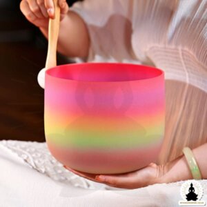 Colored Crystal Singing Bowl - Rainbow - 20 cm - Note and Frequency to choose from (2)