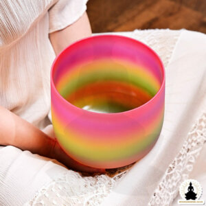 Colored Crystal Singing Bowl - Rainbow - 20 cm - Note and Frequency to choose from (3)