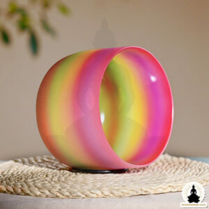 Colored Crystal Singing Bowl - Rainbow - 20 cm - Note and Frequency to choose from (4)