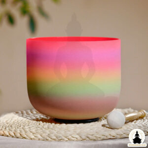 Colored Crystal Singing Bowl - Rainbow - 20 cm - Note and Frequency to choose from (5)