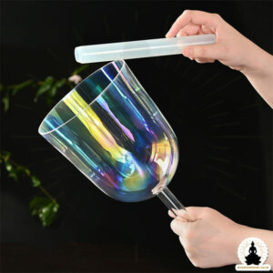 Crystal Singing Bowl with Handle - Coloured Crystal (2)