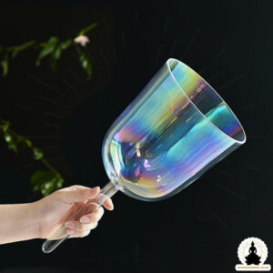 Crystal Singing Bowl with Handle - Coloured Crystal (3)