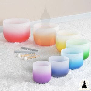Full Set Frosted Crystal Singing Bowl - Colour Gradient (2)