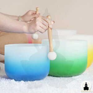 Full Set Frosted Crystal Singing Bowl - Colour Gradient (3)