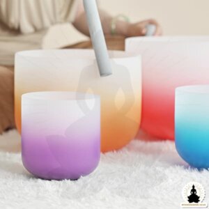 Full Set Frosted Crystal Singing Bowl - Colour Gradient (4)