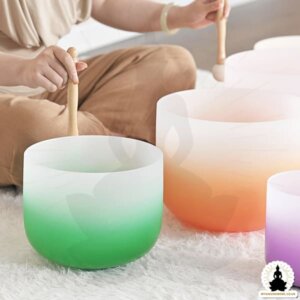 Full Set Frosted Crystal Singing Bowl - Colour Gradient (5)