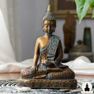 Buddha Statue Hand Made Resin Thai Buddha Statue (23 cm) Zen Meditation Decoration (1)