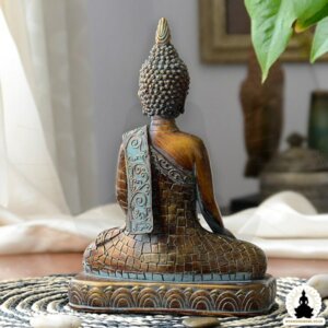 Buddha Statue Hand Made Resin Thai Buddha Statue (23 cm) Zen Meditation Decoration (3)