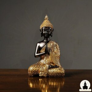 Buddha Statue Handcrafted Golden Resin Buddha Zen Meditation Decoration (3)