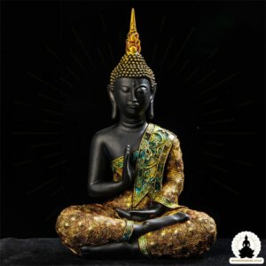 Buddha Statue Handcrafted Resin Sculpture Zen Meditation Decoration (1)